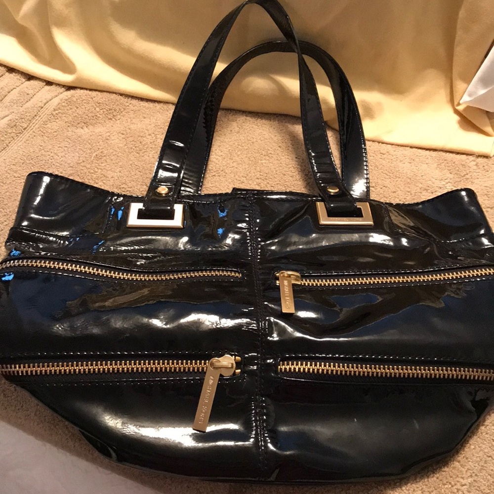 Michael Kors black Patent Leather tote